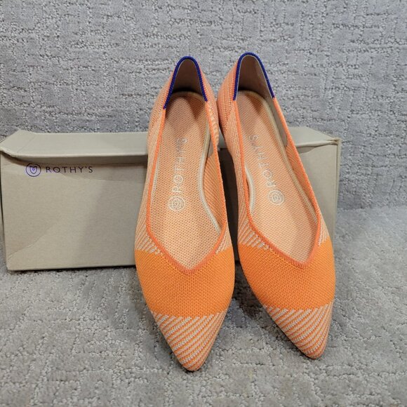 ROTHY'S The Point Womens Size 8.5 Sherbet Flat Ballet Slip On Pointed Toe Shoes - Picture 5 of 11